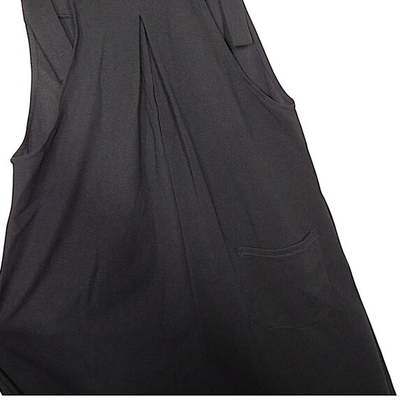 Halara WaffleTextured Adjustable Strap Pleated Wide Leg Overalls In Black Sz XL - Picture 3 of 8
